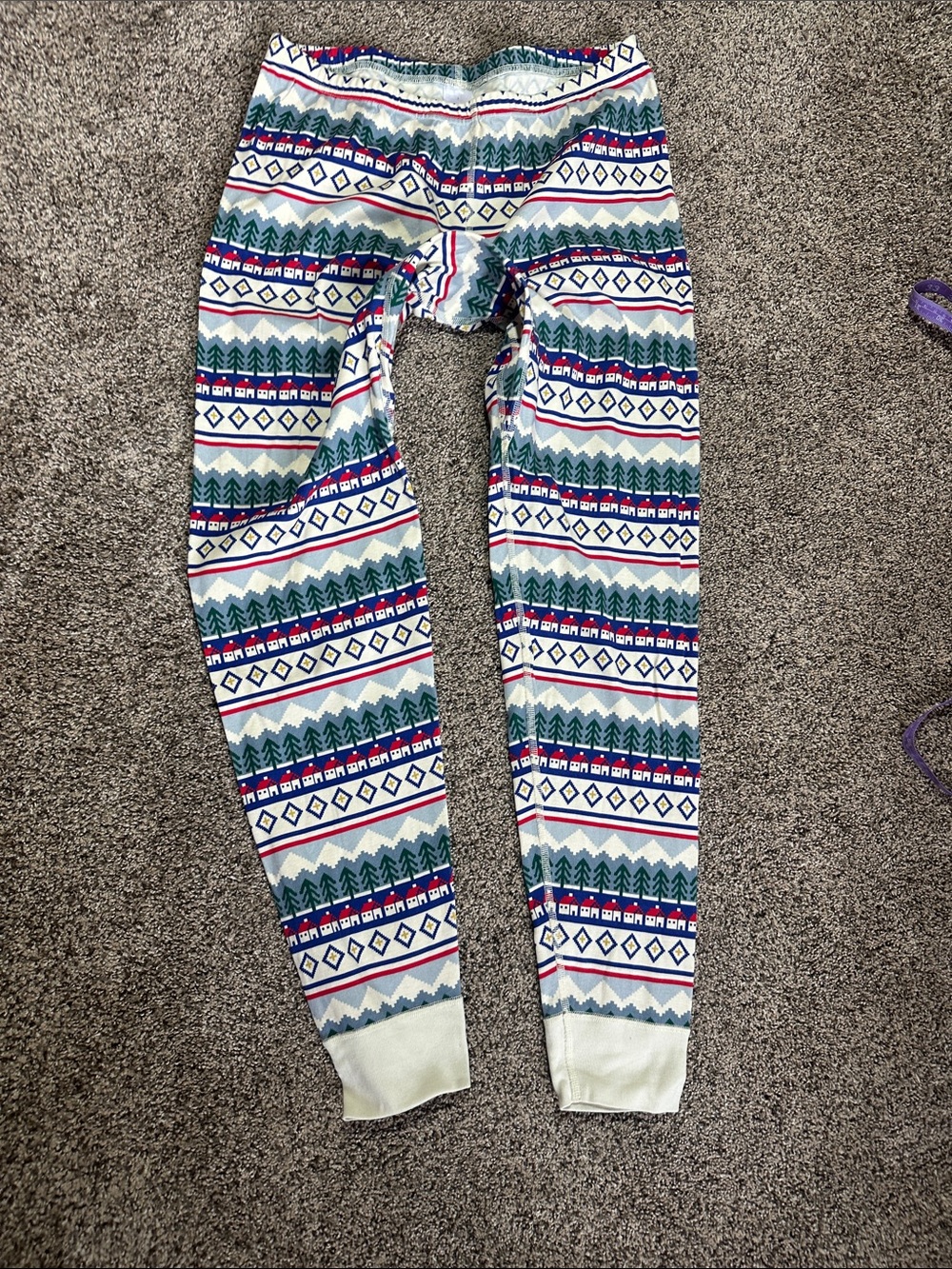 Hanna Andersson Holiday Tree & Diamond Print pajama bottoms - Green, Blue, Red
